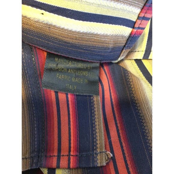 Jack Liyson Mens Button Up Shirt Striped Long Sleeve Contrast Flip Cuffs XL - Picture 7 of 8